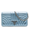 Prada Metallic Soft Calf Impunture Diagramme Wallet on Chain
