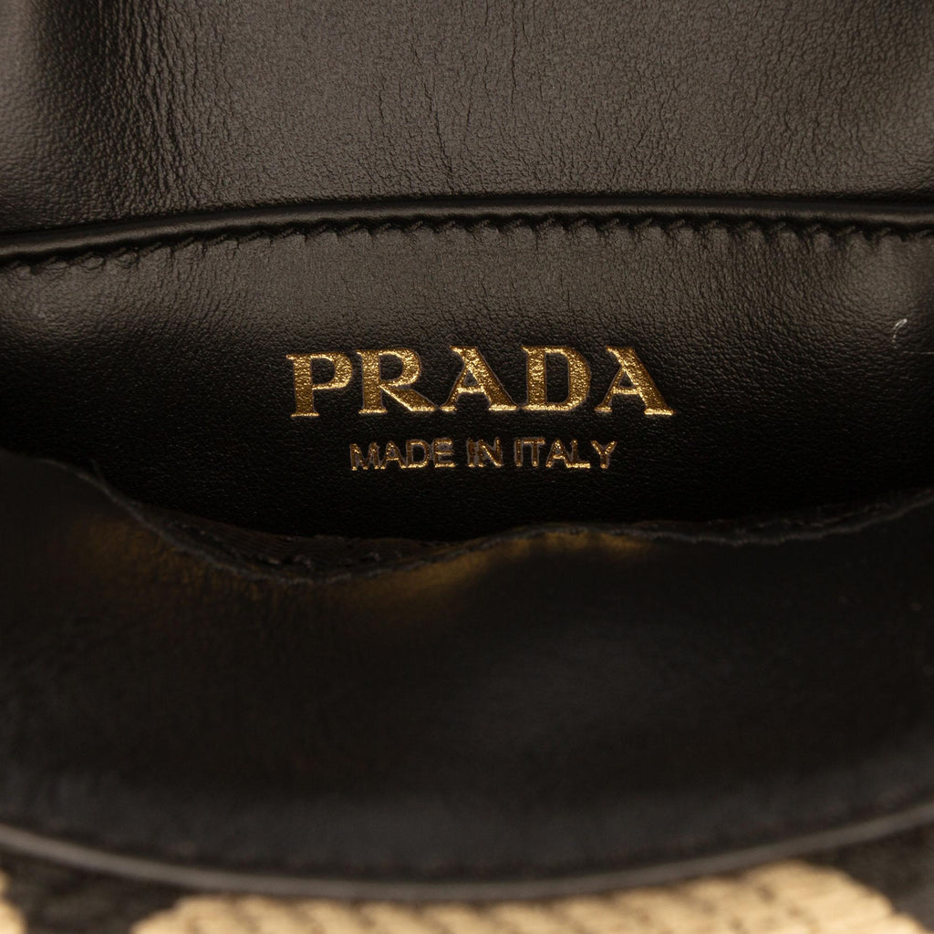 Prada Mini Embroidered Jacquard Symbole Triangolo Satchel