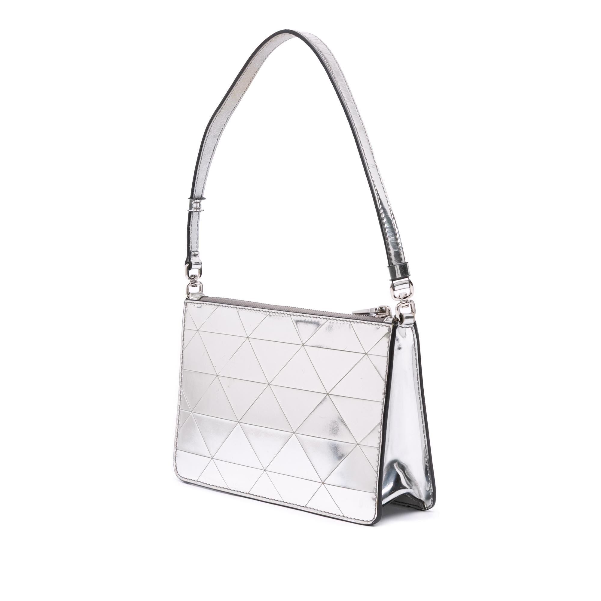 Prada Mini Metallic Spazzolato Tria Shoulder Bag