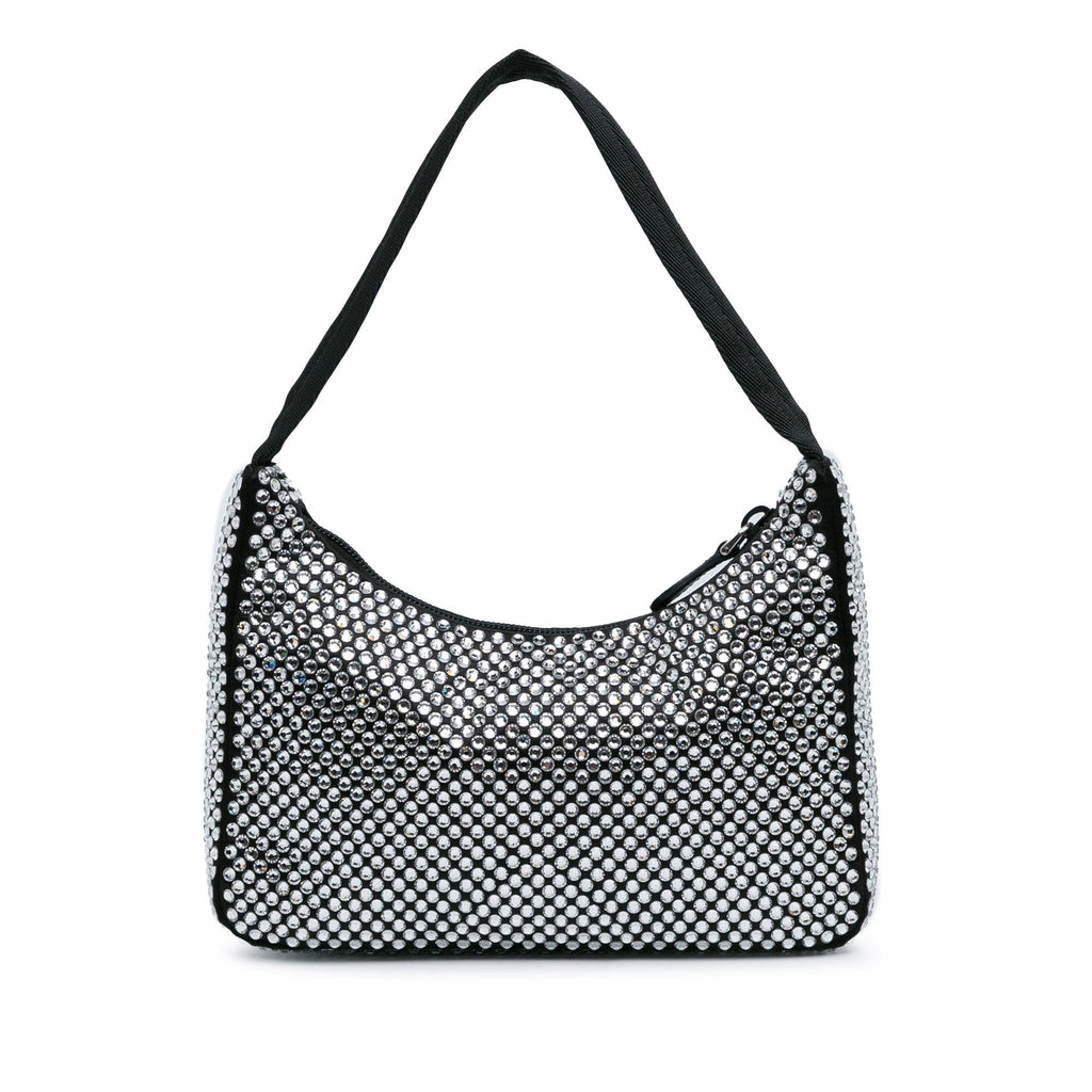 Prada Mini Satin Crystal Re-Edition 2000 Shoulder Bag (SHG-k7n60b)
