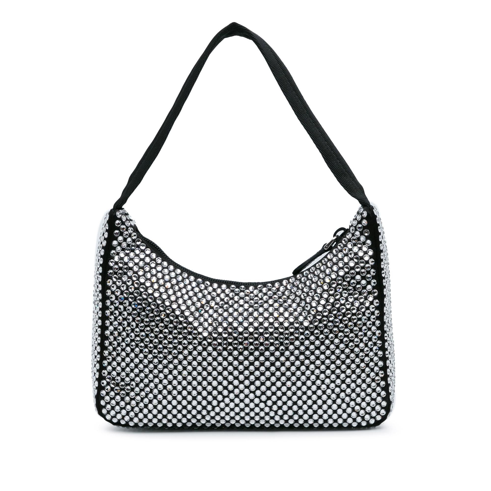 Prada Mini Satin Crystal Re-Edition 2000 Shoulder Bag (SHG-k7n60b)