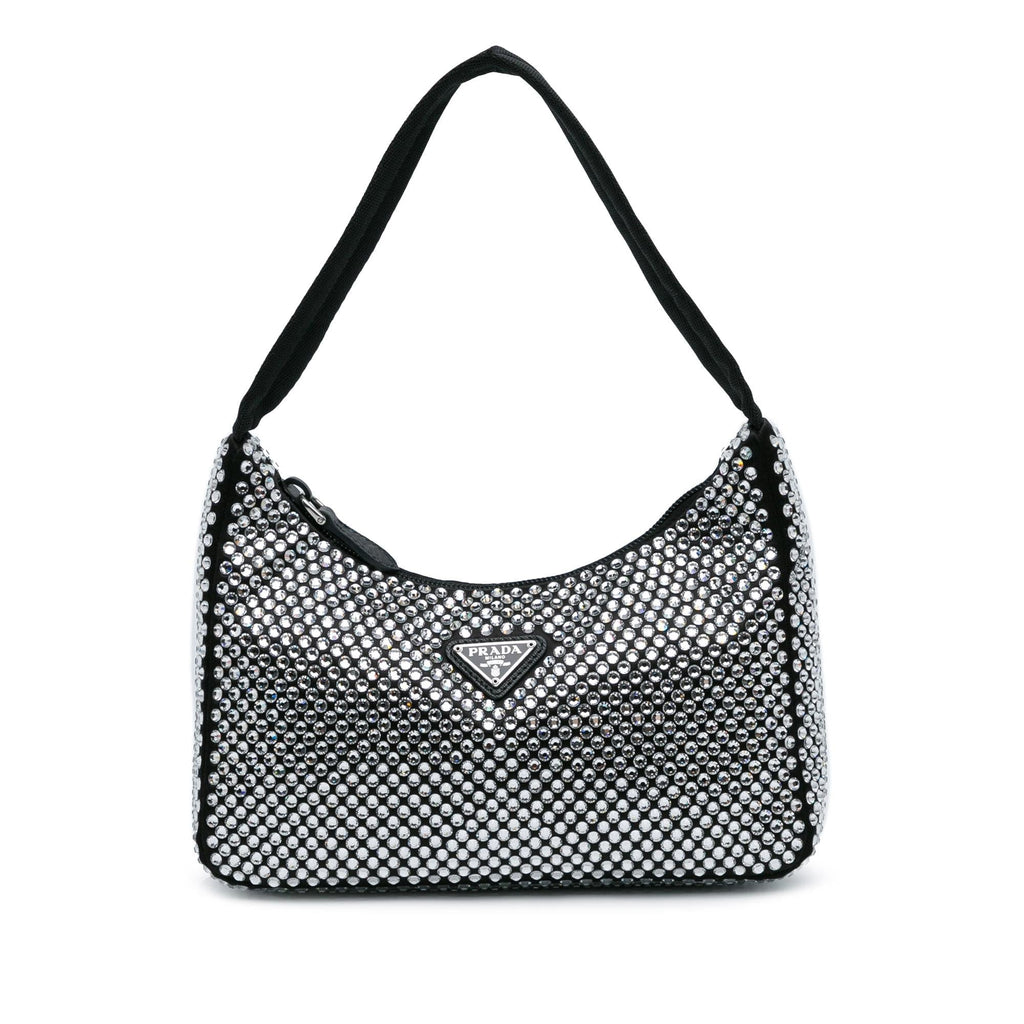 Prada Mini Satin Crystal Re-Edition 2000 Shoulder Bag (SHG-k7n60b)