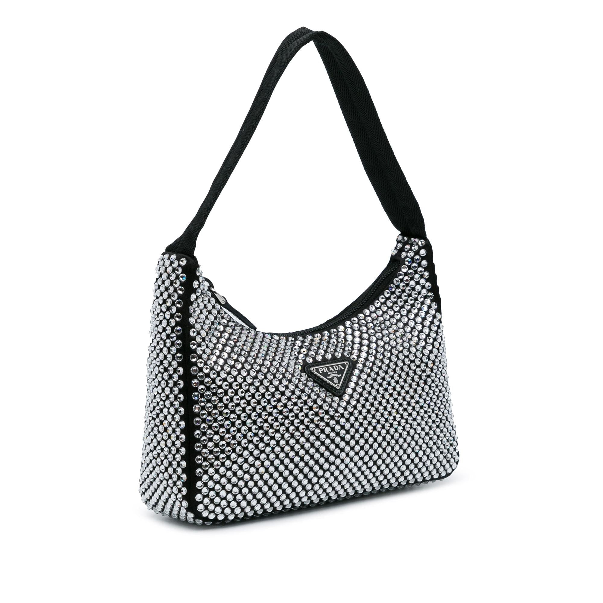 Prada Mini Satin Crystal Re-Edition 2000 Shoulder Bag (SHG-k7n60b)