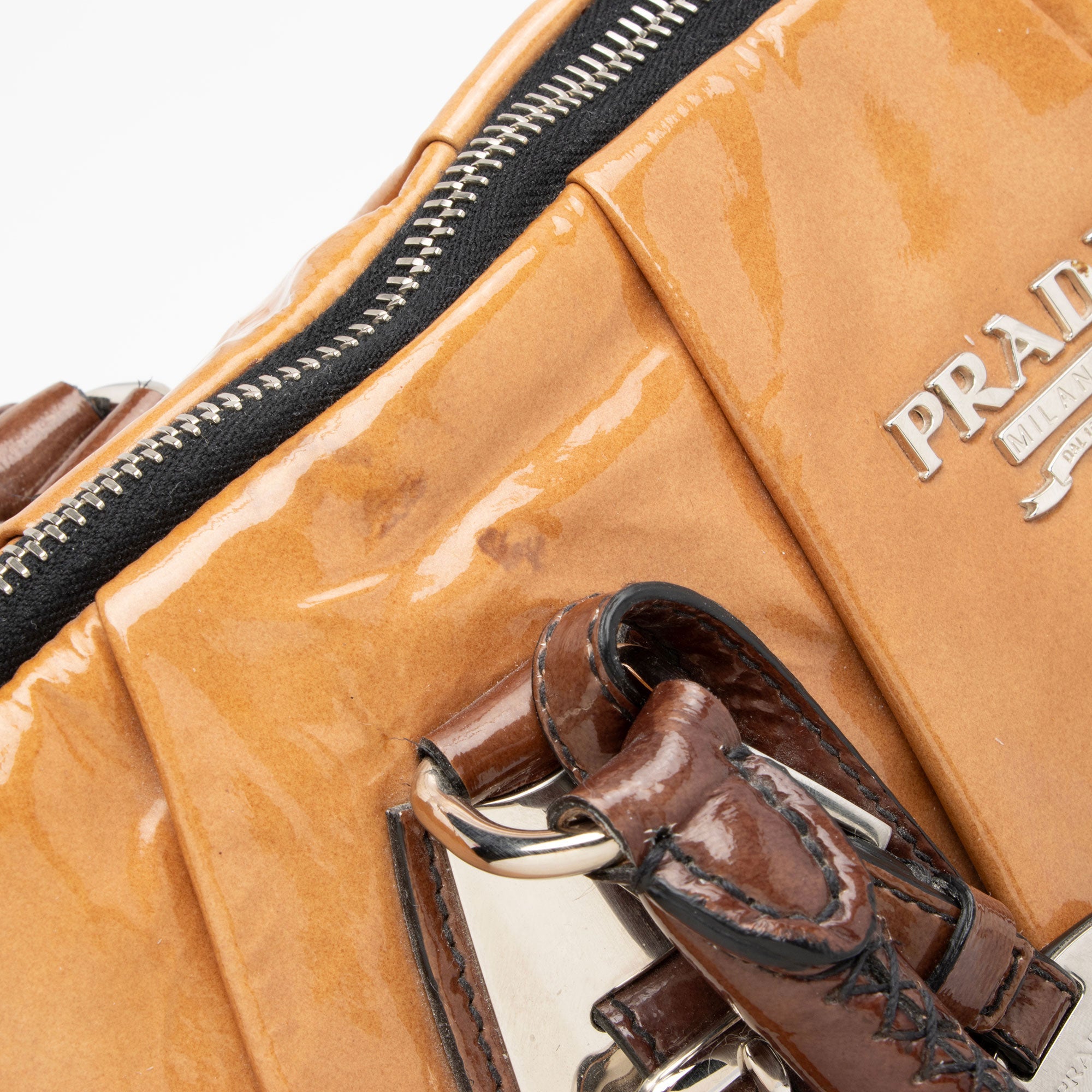 Prada Patent Leather Ombre Dome Satchel (SHF-alsIpx)