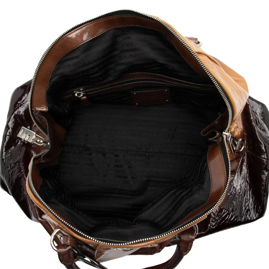 Prada Patent Leather Ombre Dome Satchel (SHF-alsIpx)