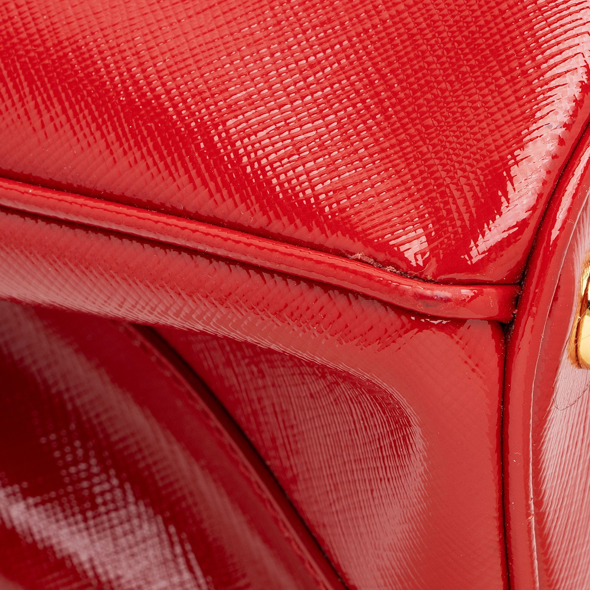 Prada Patent Saffiano Galleria Small Tote