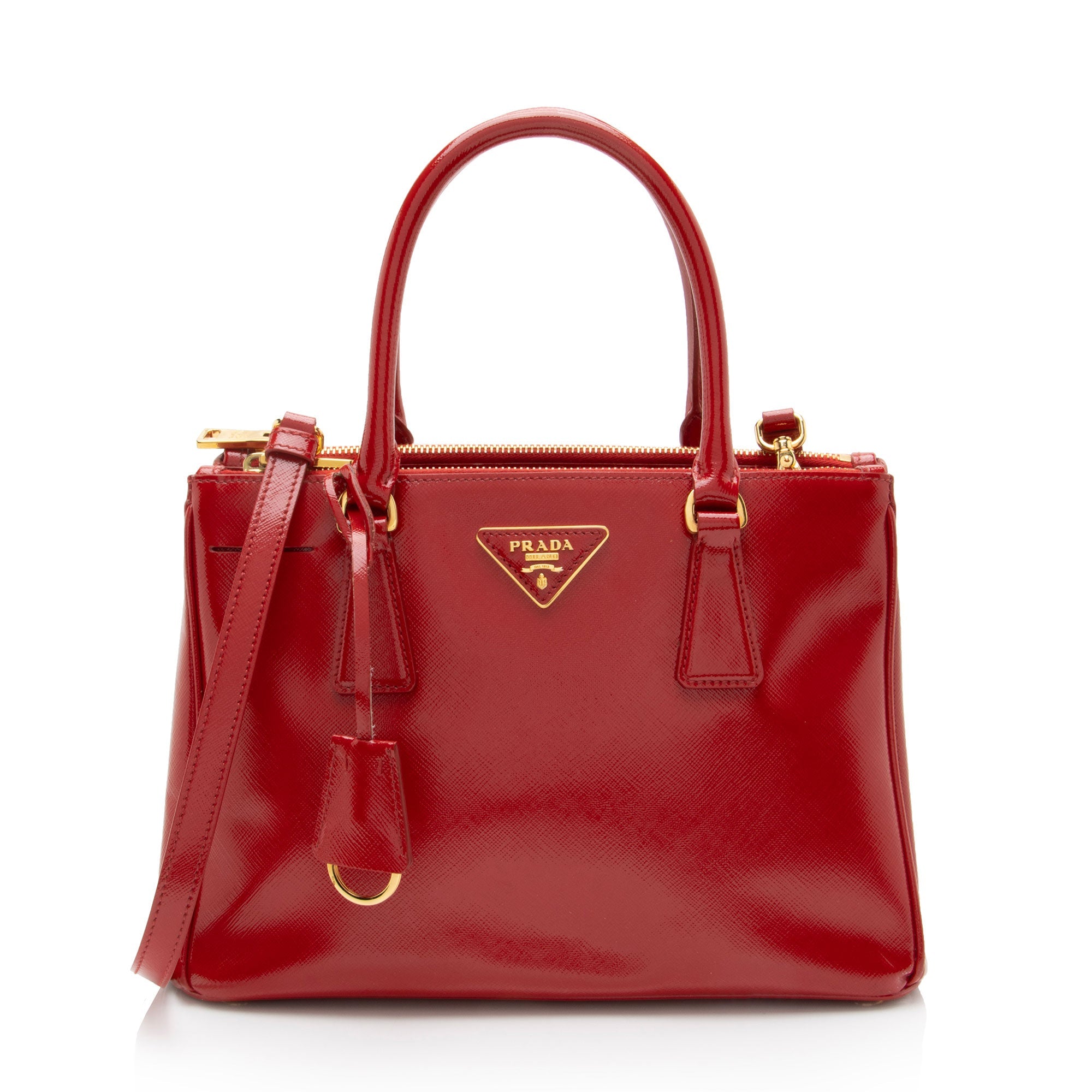 Prada Patent Saffiano Galleria Small Tote