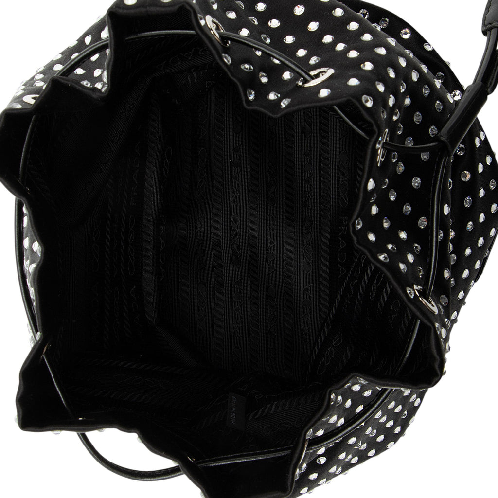 Prada Re-Nylon Crystal Embellished Drawstring Pouch