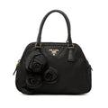 Prada Rose Embellished Tessuto Handbag