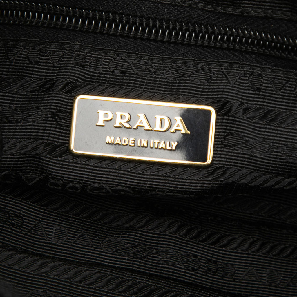 Prada Rose Embellished Tessuto Handbag