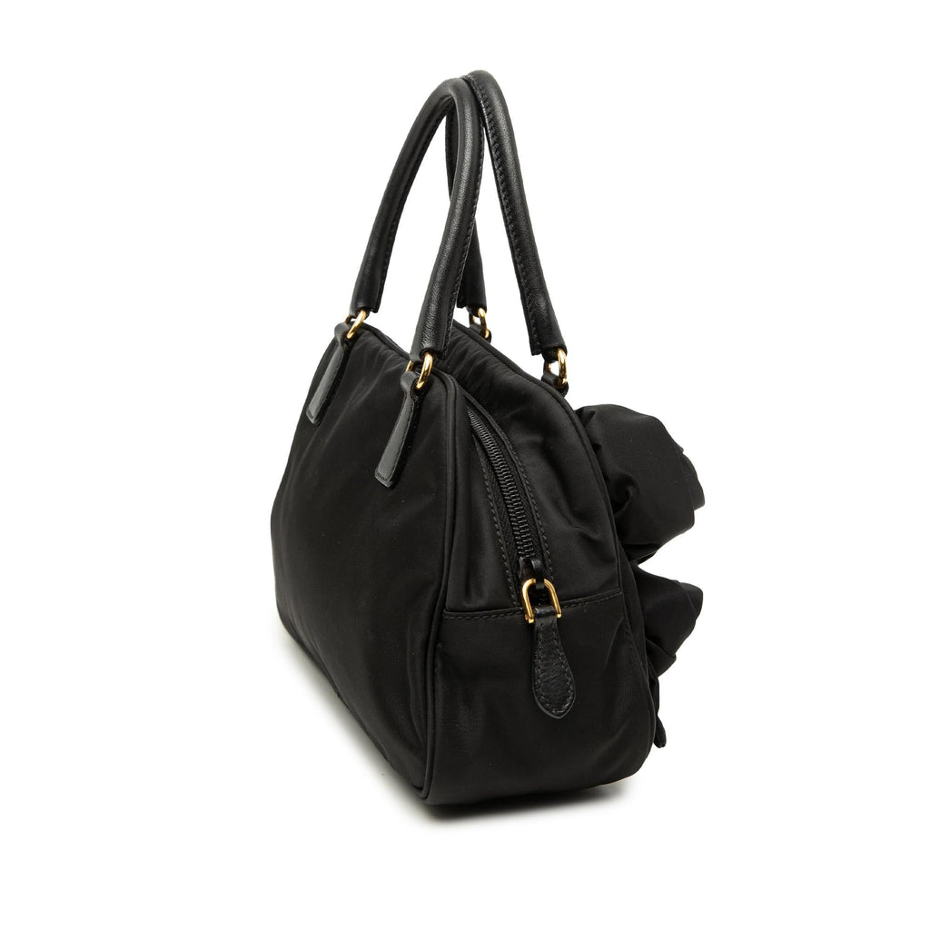 Prada Rose Embellished Tessuto Handbag