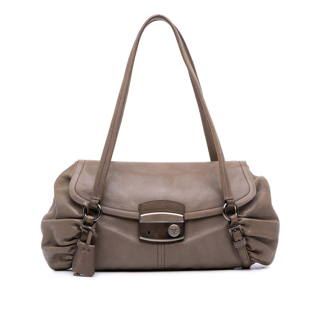 Prada Royal Calf Pushlock Shoulder Bag