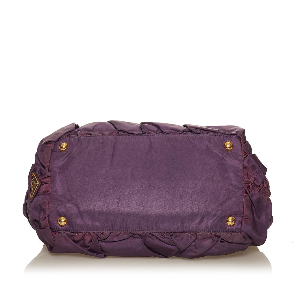 Prada Ruffled Tessuto Tote Bag (SHG-29363)