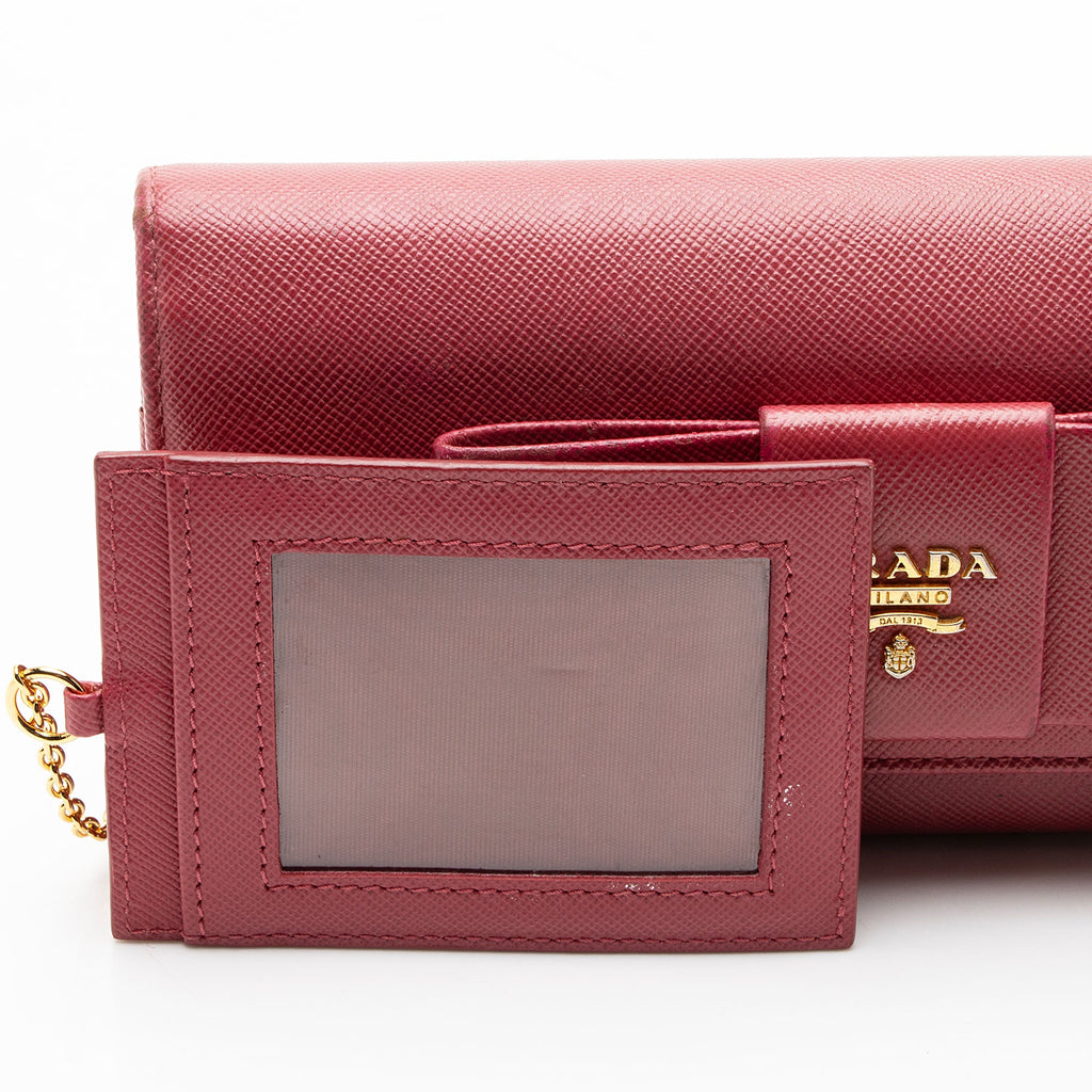 Prada Saffiano Bow Continental Wallet