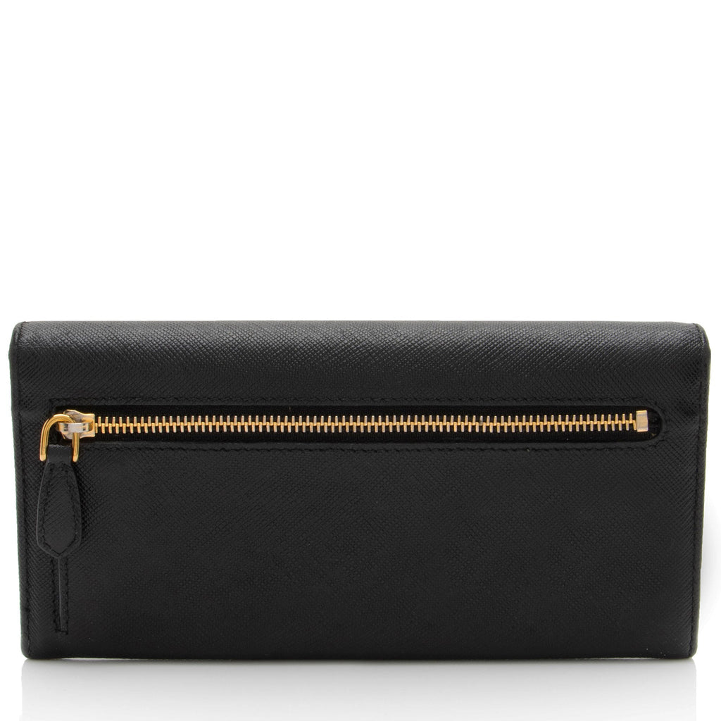 Prada Saffiano Bow Continental Wallet