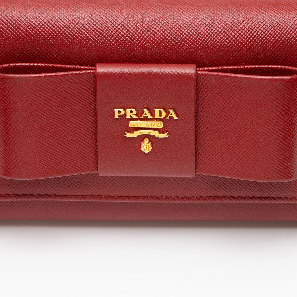 Prada Saffiano Bow Continental Wallet