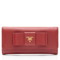 Prada Saffiano Bow Continental Wallet