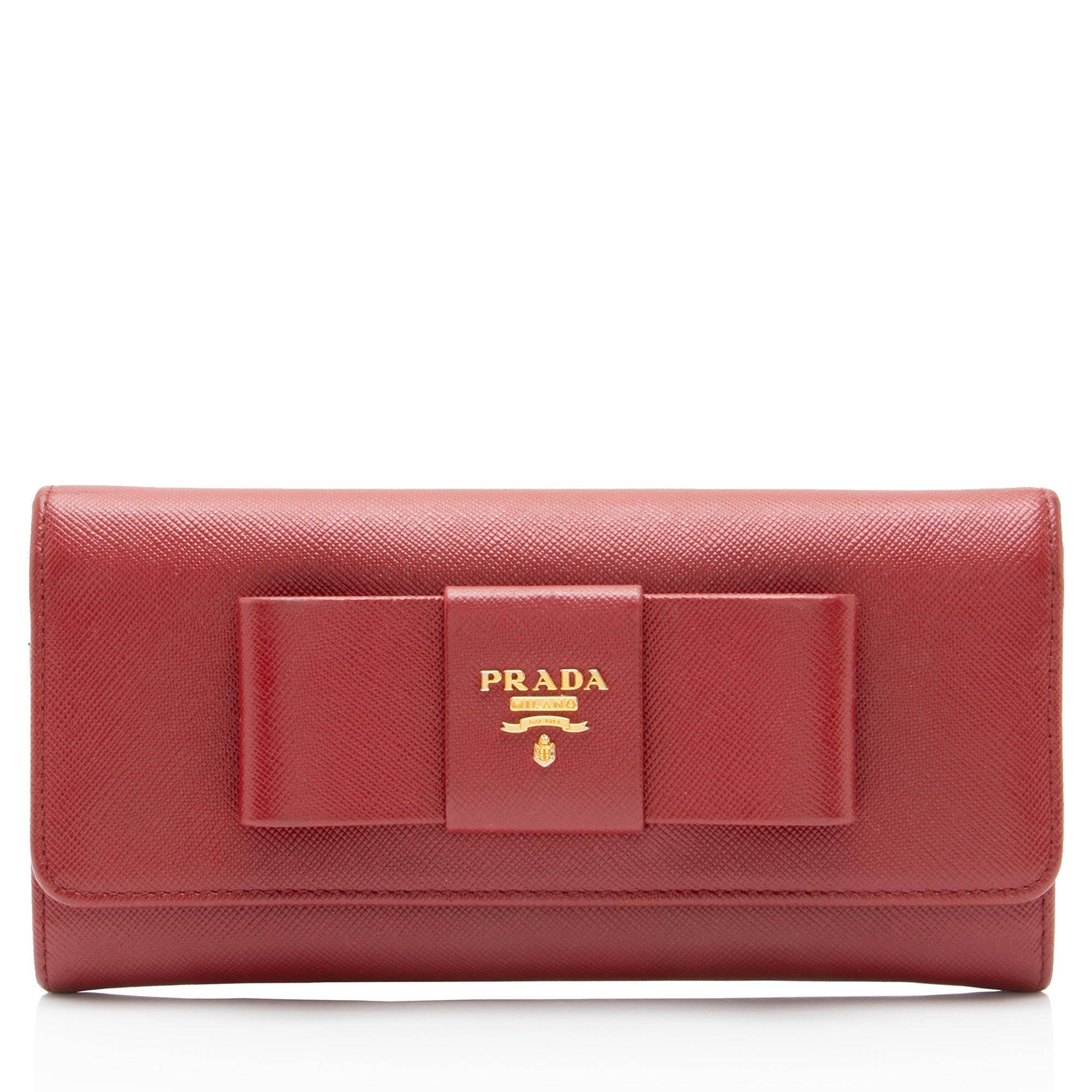 Prada Saffiano Bow Continental Wallet