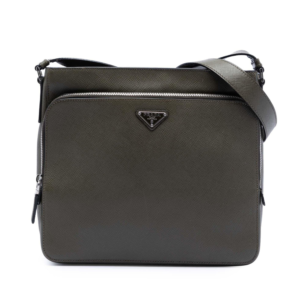 Prada Saffiano Brique Zip Top Crossbody