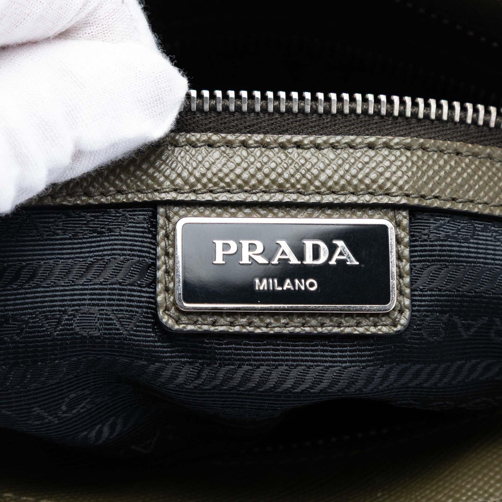 Prada Saffiano Brique Zip Top Crossbody