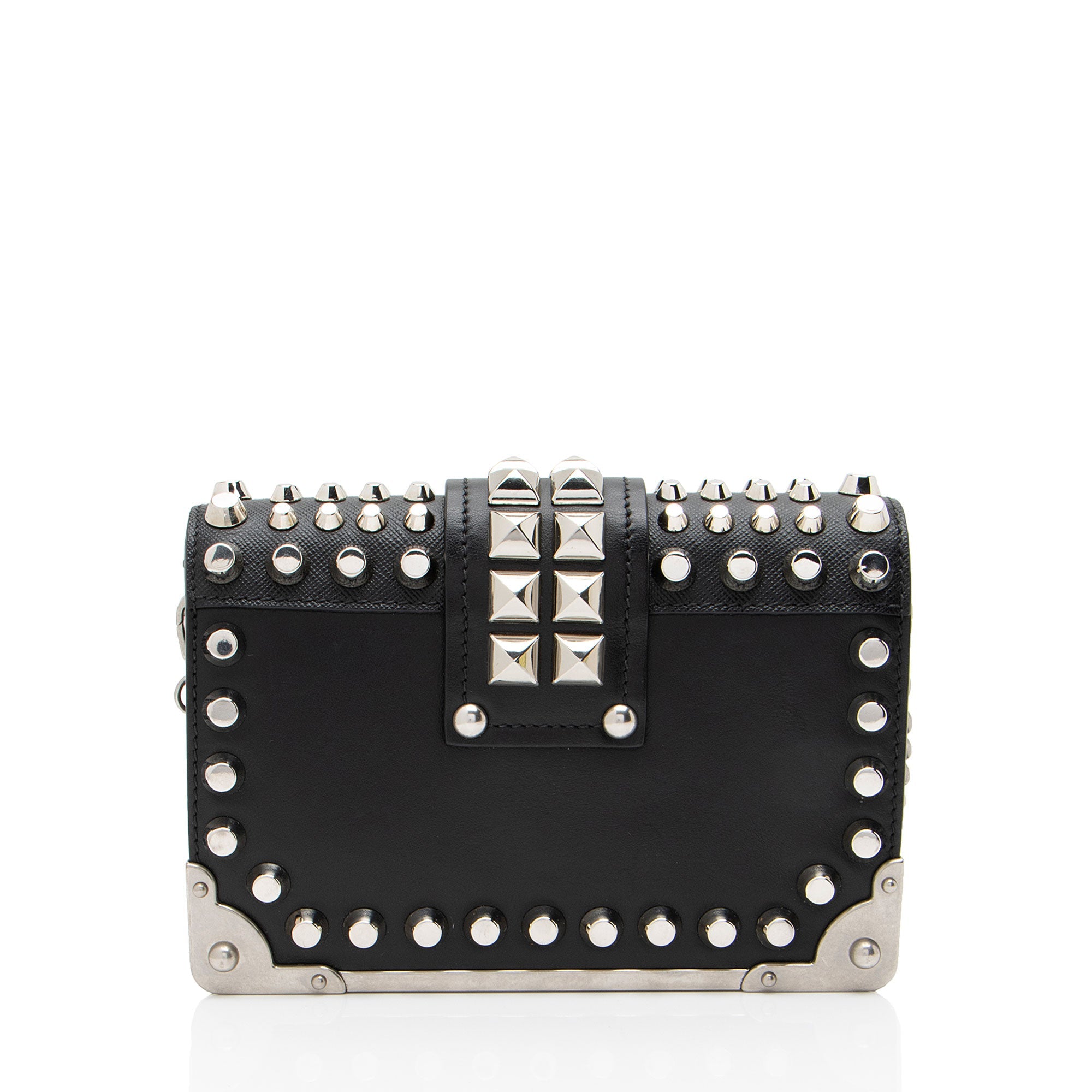 Prada Saffiano Calfskin Studded Cahier Crossbody (SHF-Cf2bbw)