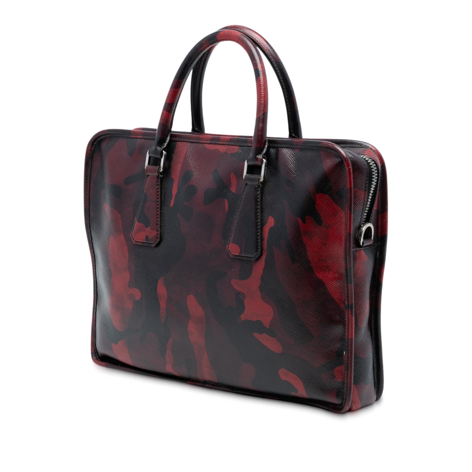 Prada Saffiano Camouflage Print Briefcase