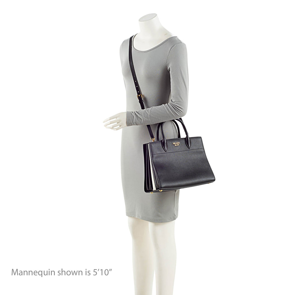 Prada Saffiano Cuir City Bibliotheque Medium Tote