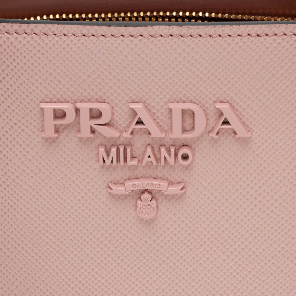 Prada Saffiano Cuir Leather Monochrome Small Tote