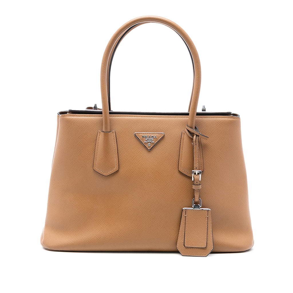 Prada Saffiano Cuir Turnlock Twin Satchel