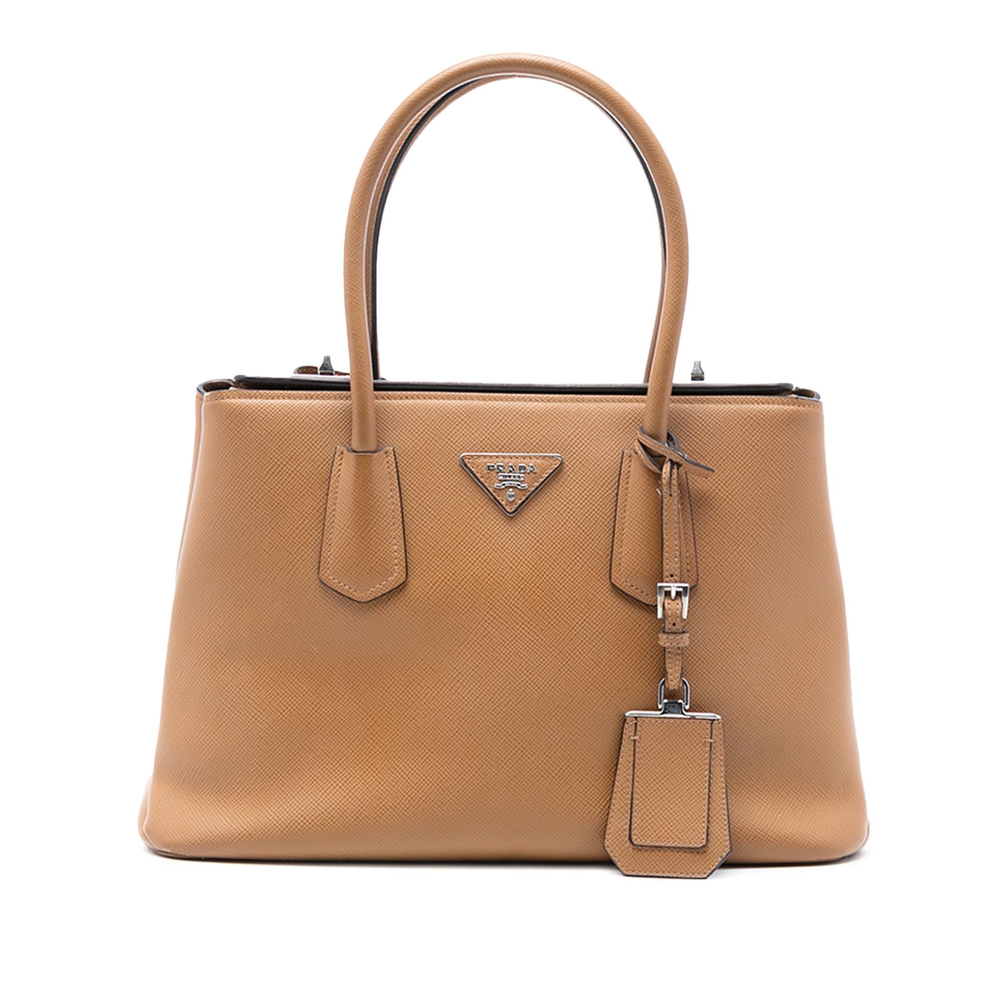Prada Saffiano Cuir Turnlock Twin Satchel