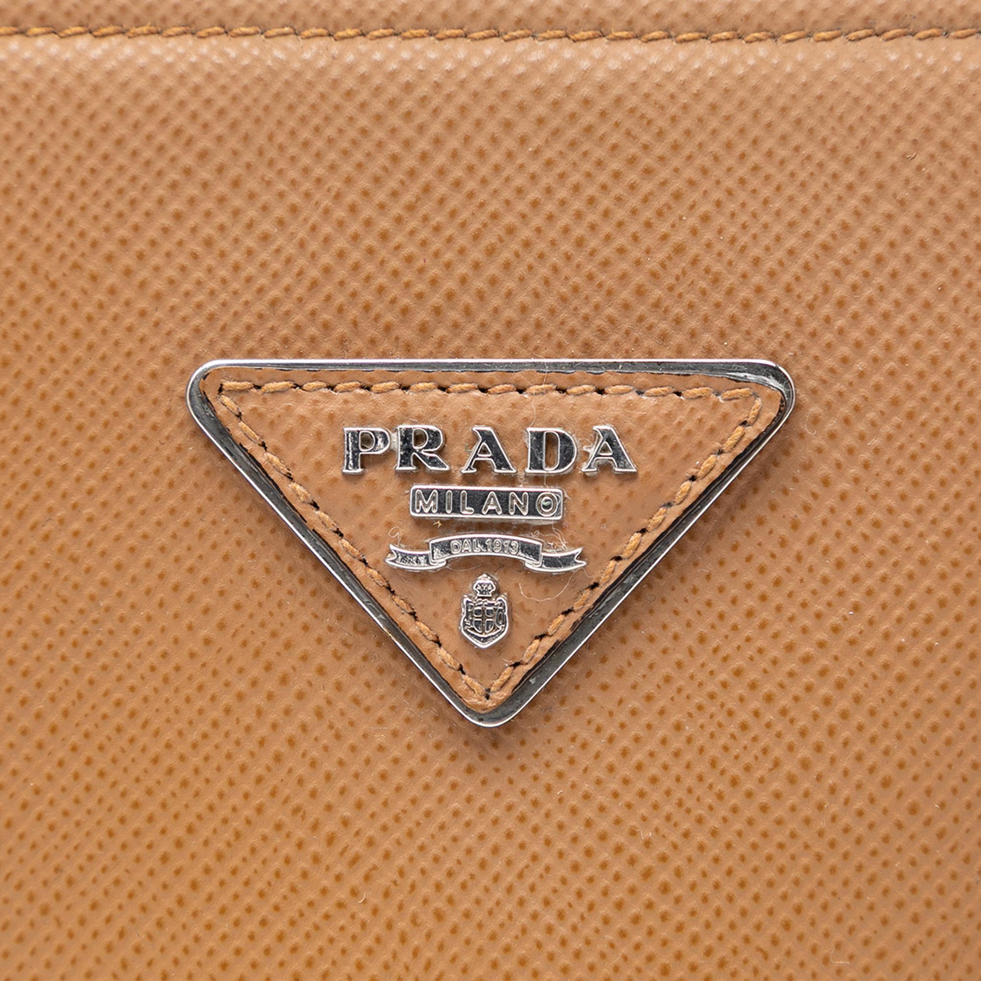 Prada Saffiano Cuir Turnlock Twin Satchel