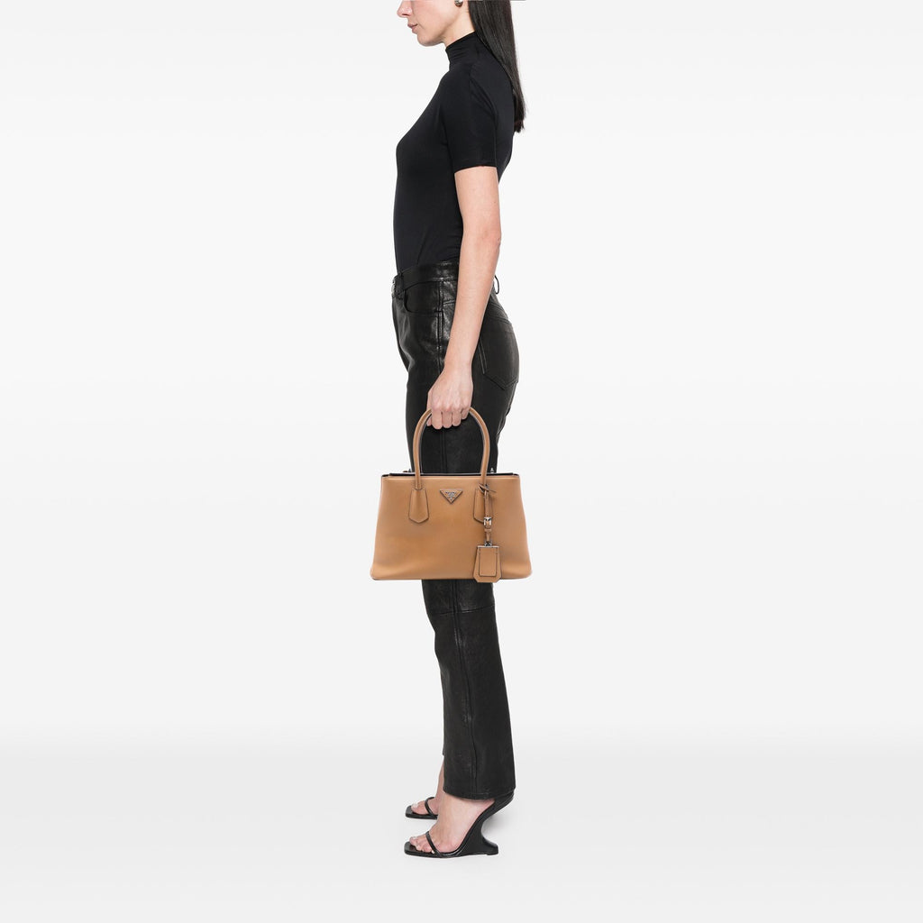 Prada Saffiano Cuir Turnlock Twin Satchel