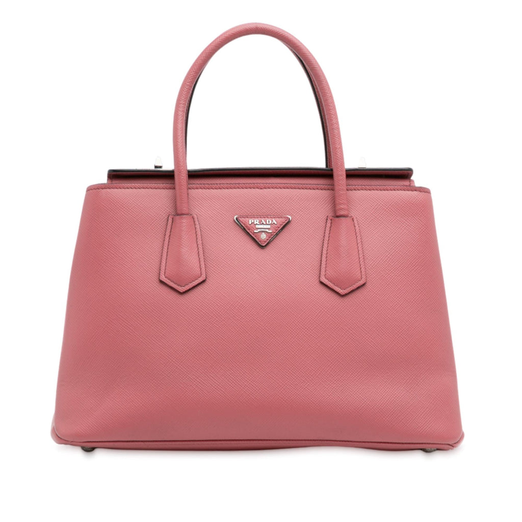 Prada Saffiano Cuir Turnlock Twin Satchel