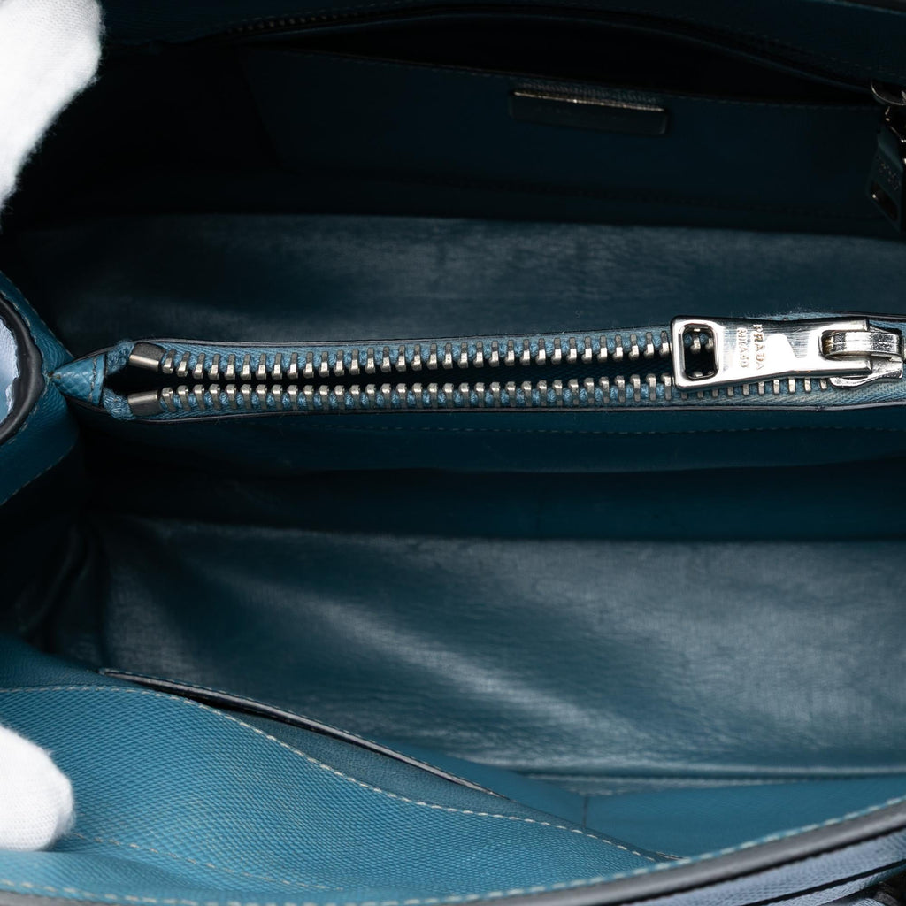 Prada Saffiano Cuir Turnlock Twin Satchel