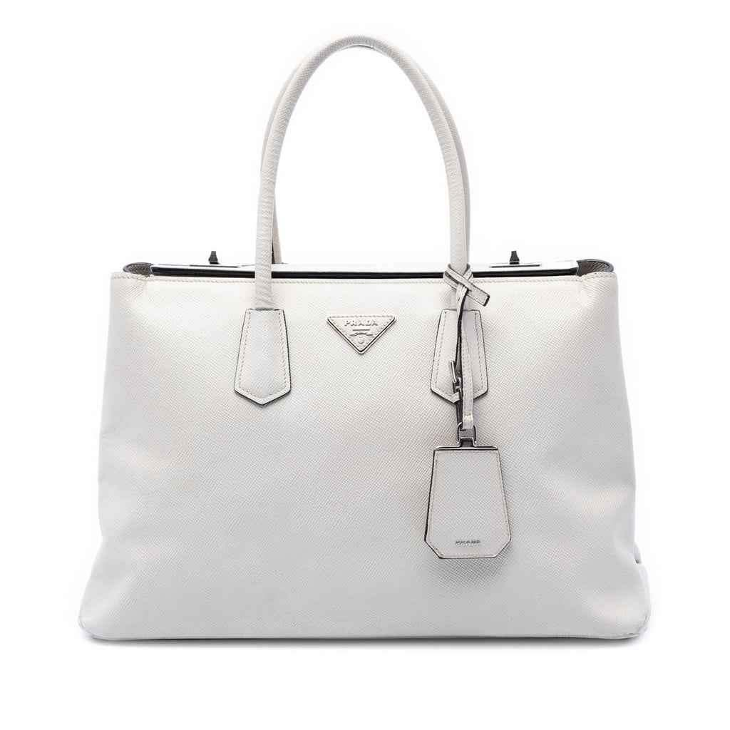 Prada Saffiano Cuir Turnlock Twin Satchel