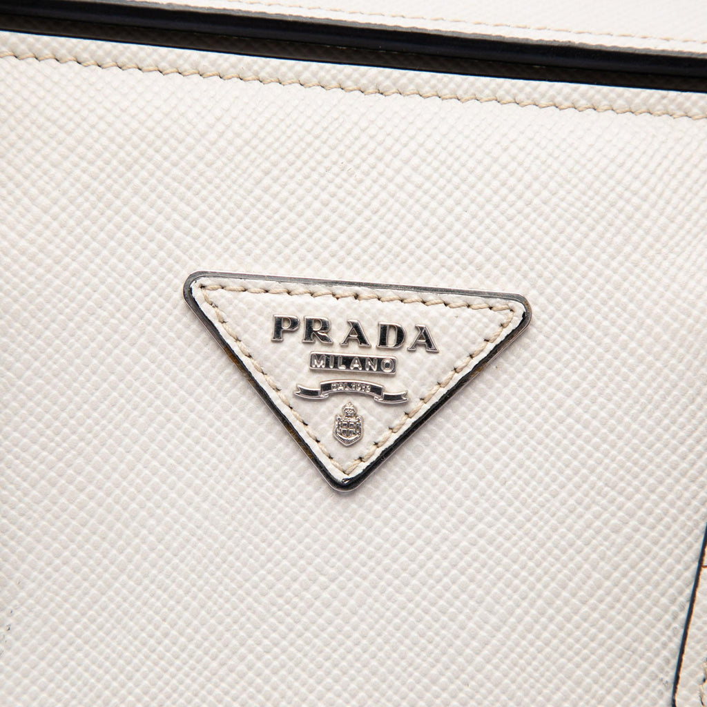 Prada Saffiano Cuir Turnlock Twin Satchel