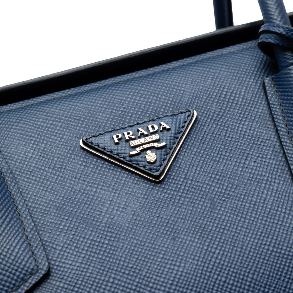 Prada Saffiano Cuir Turnlock Twin Satchel