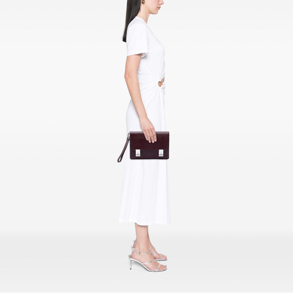 Prada Saffiano Double Lock Convertible Clutch