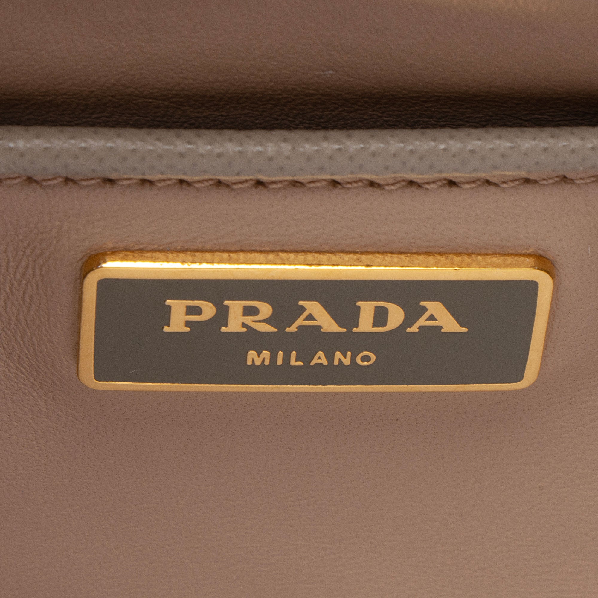 Prada Saffiano Framed Pyramid Satchel