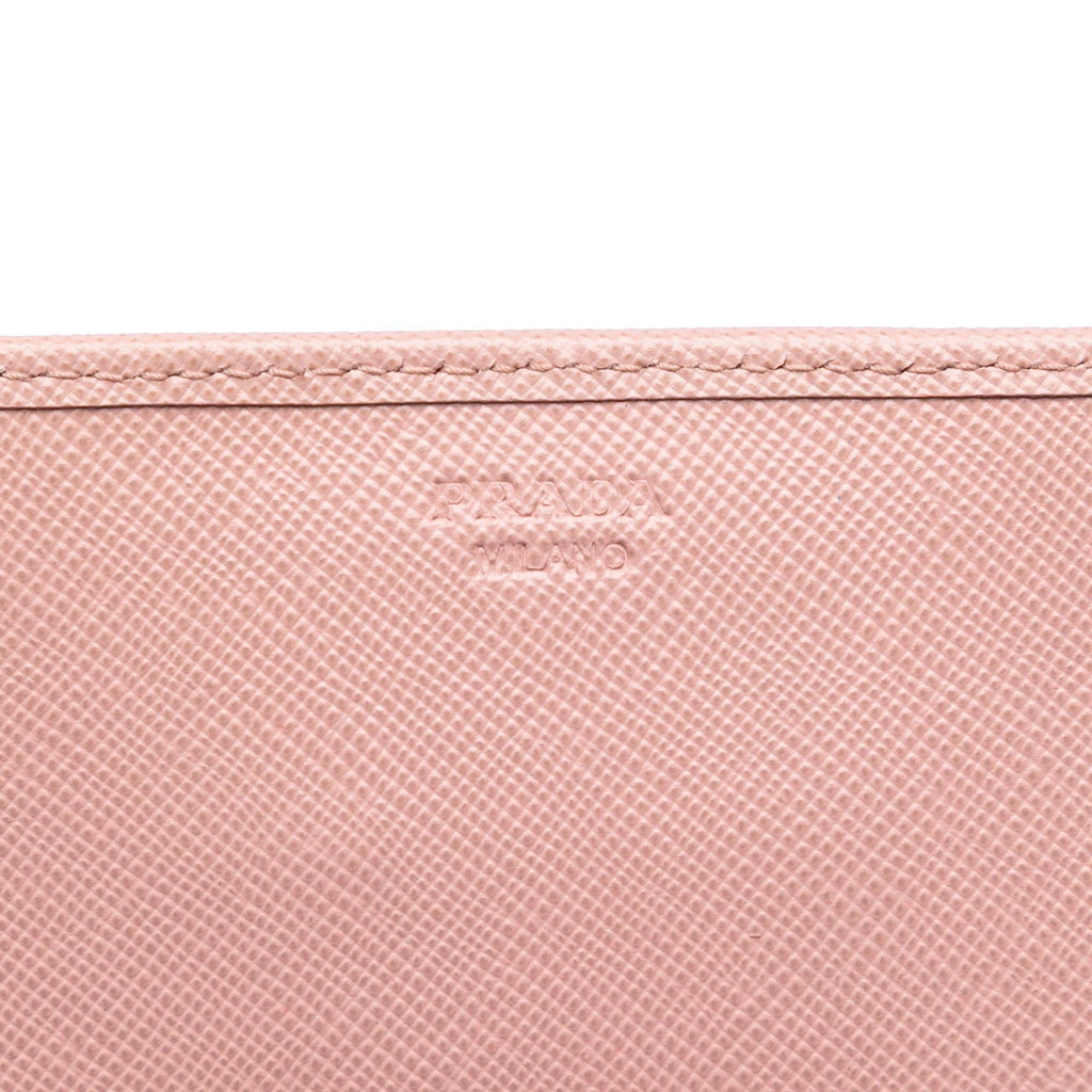 Prada Saffiano Lux Bow Wallet On Strap