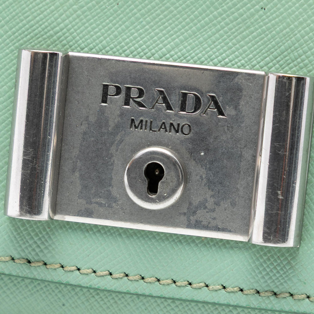 Prada Saffiano Lux Chain Lock Flap