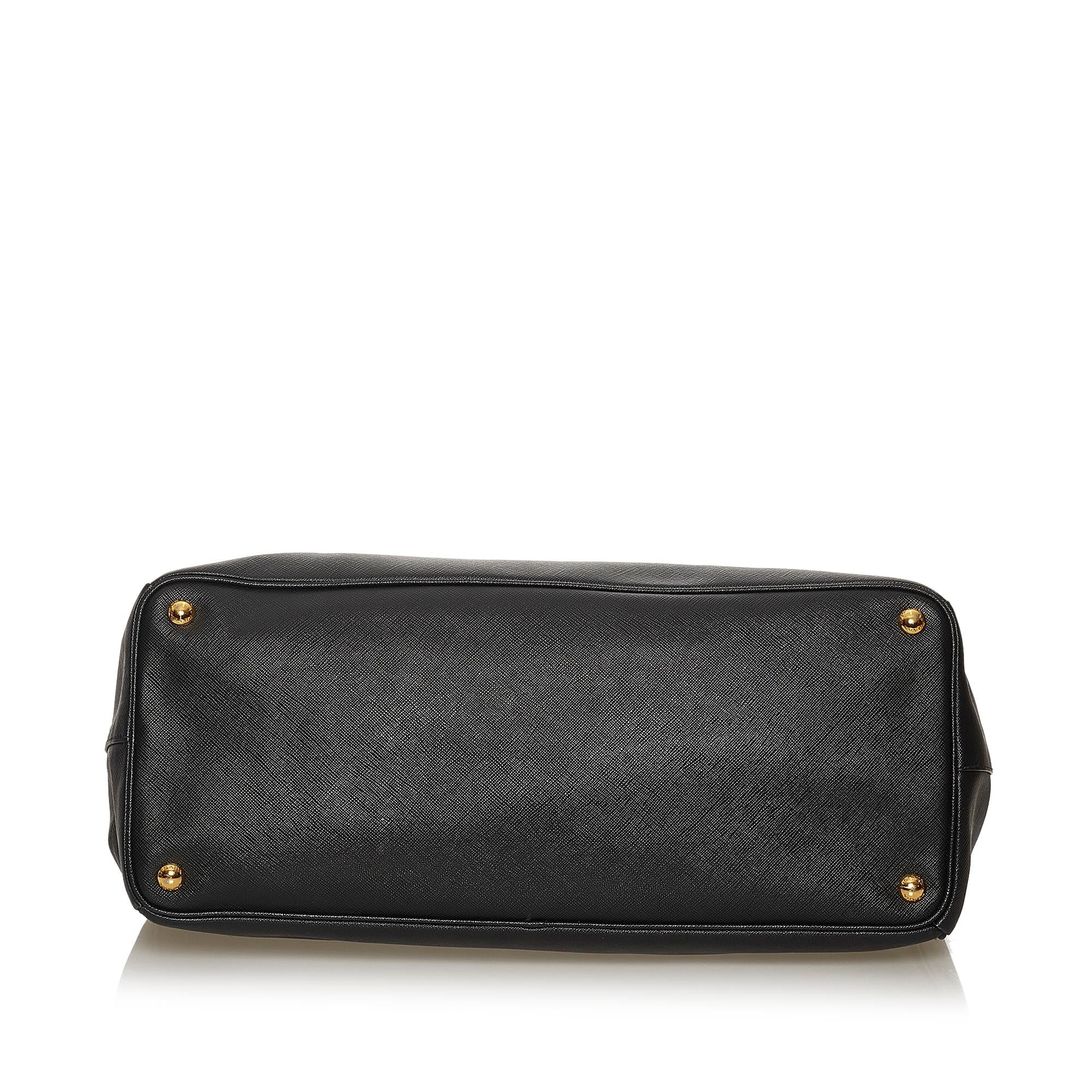 Prada Saffiano Lux Double Zip Galleria Tote Bag (SHG-29110)