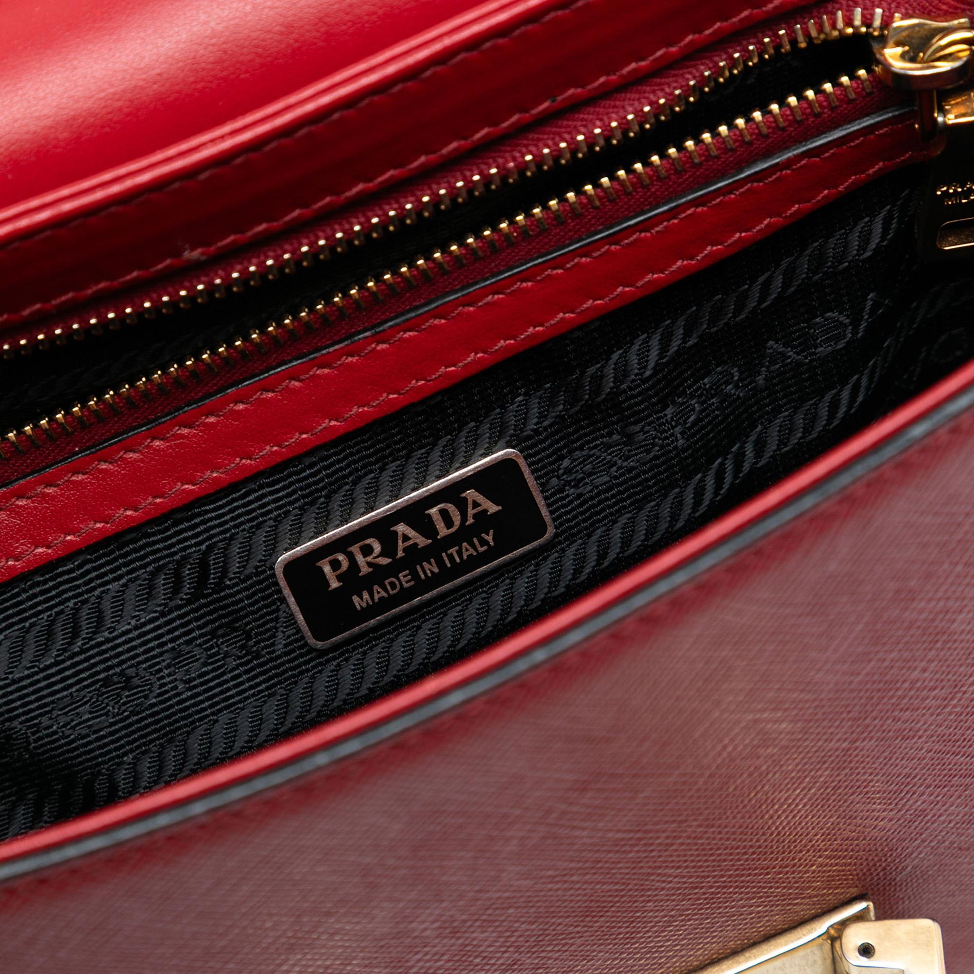 Prada Saffiano Lux Embleme Crossbody