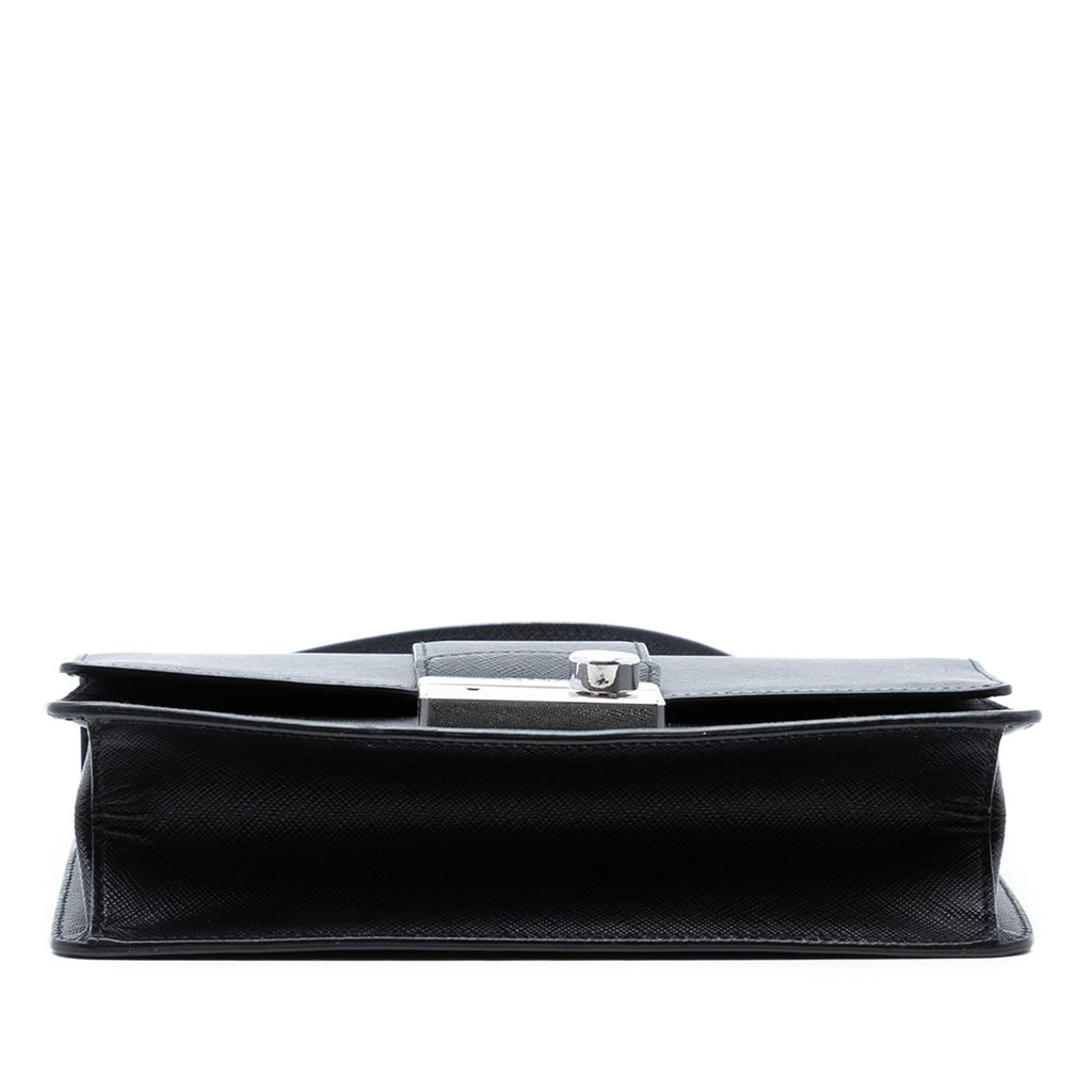 Prada Saffiano Lux Sound Lock Crossbody