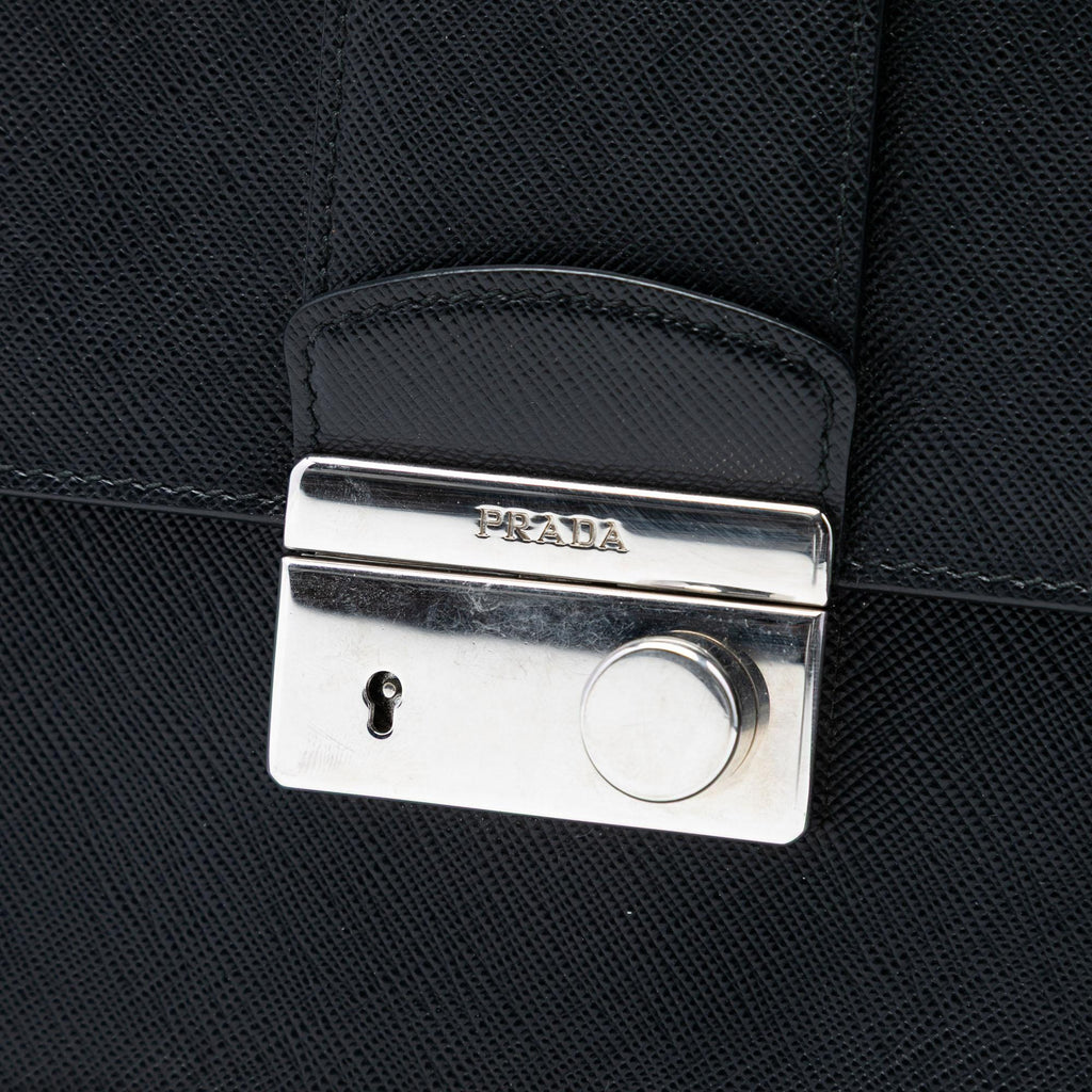 Prada Saffiano Lux Sound Lock Crossbody