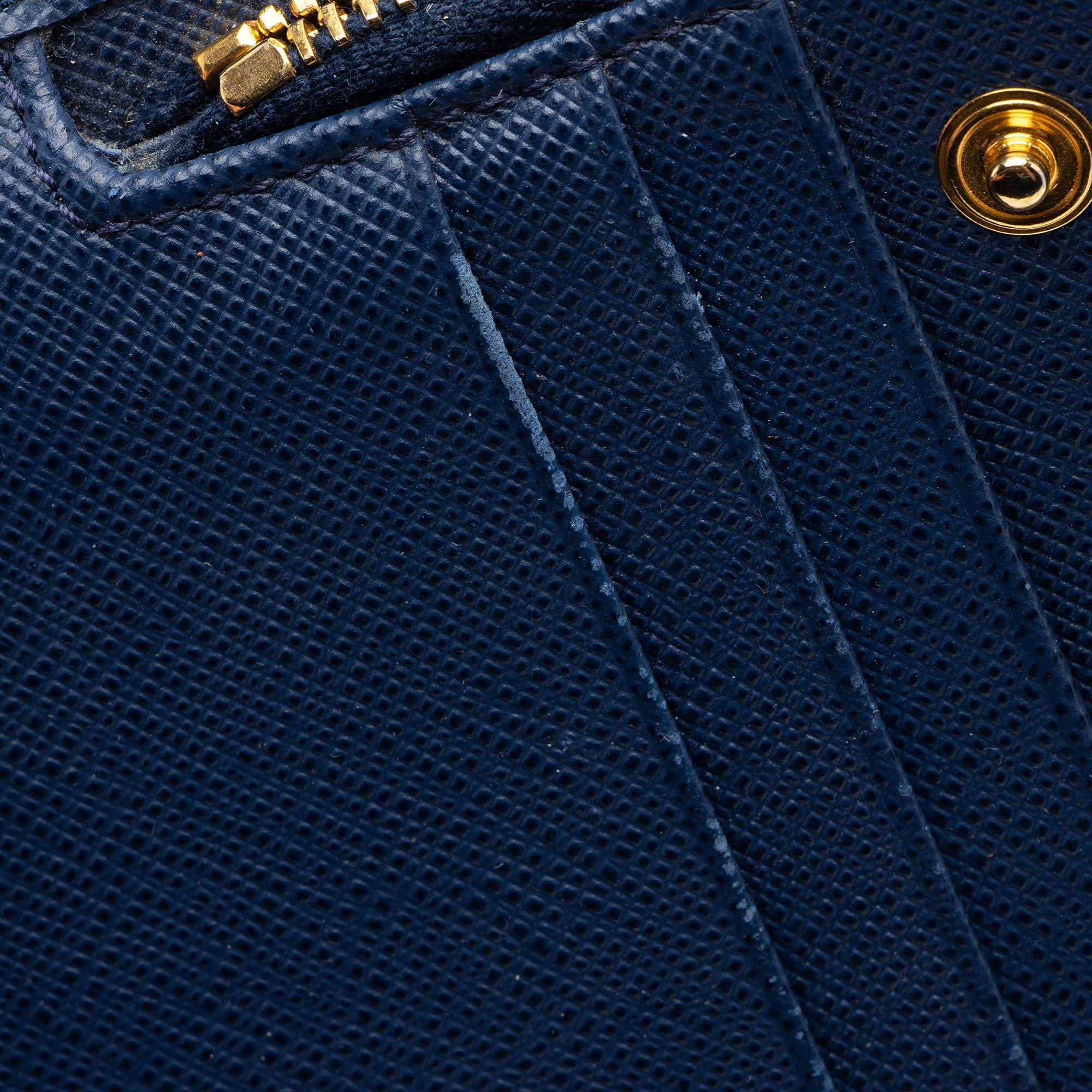 Prada Saffiano Organizer Zip Around Wallet