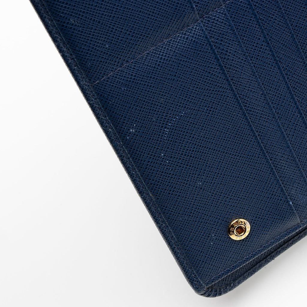 Prada Saffiano Organizer Zip Around Wallet