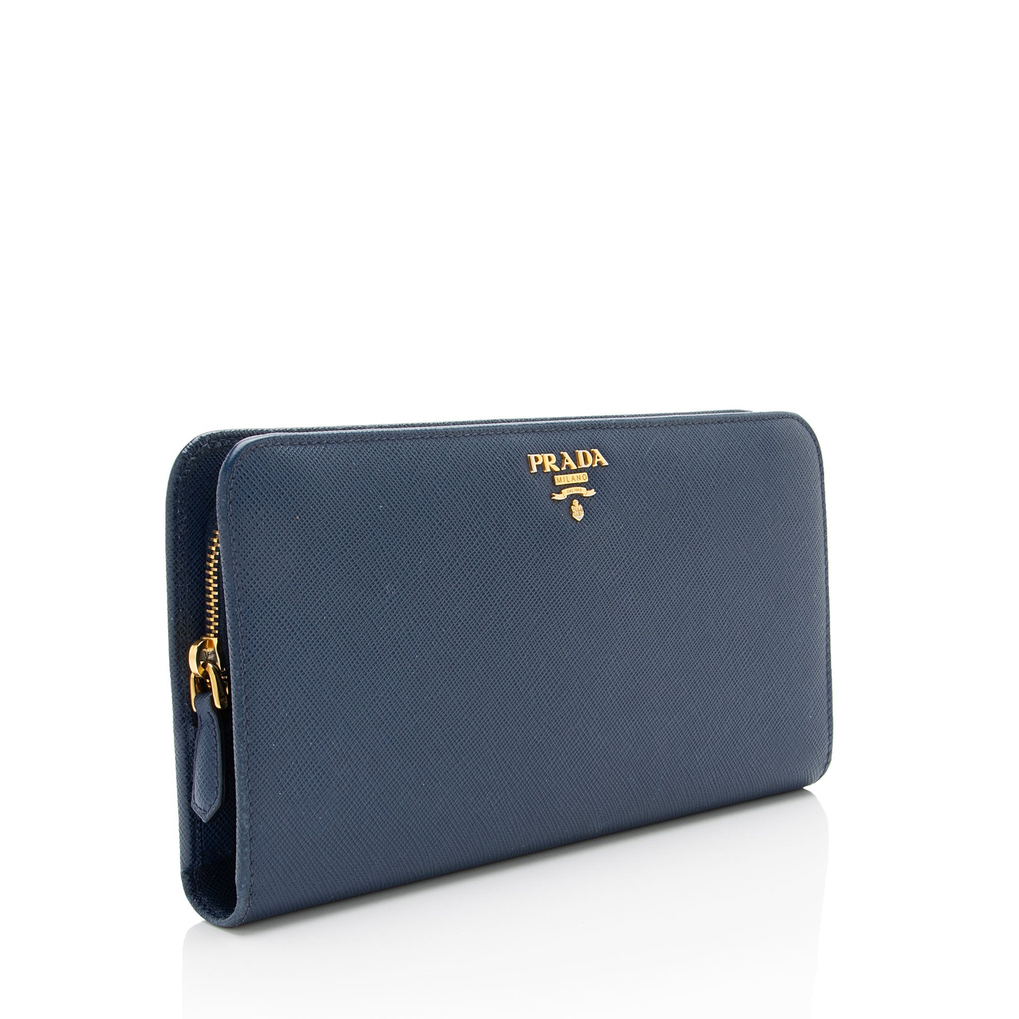 Prada Saffiano Organizer Zip Around Wallet