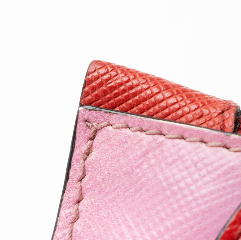 Prada Saffiano Rosso dis Butterfly Clutch