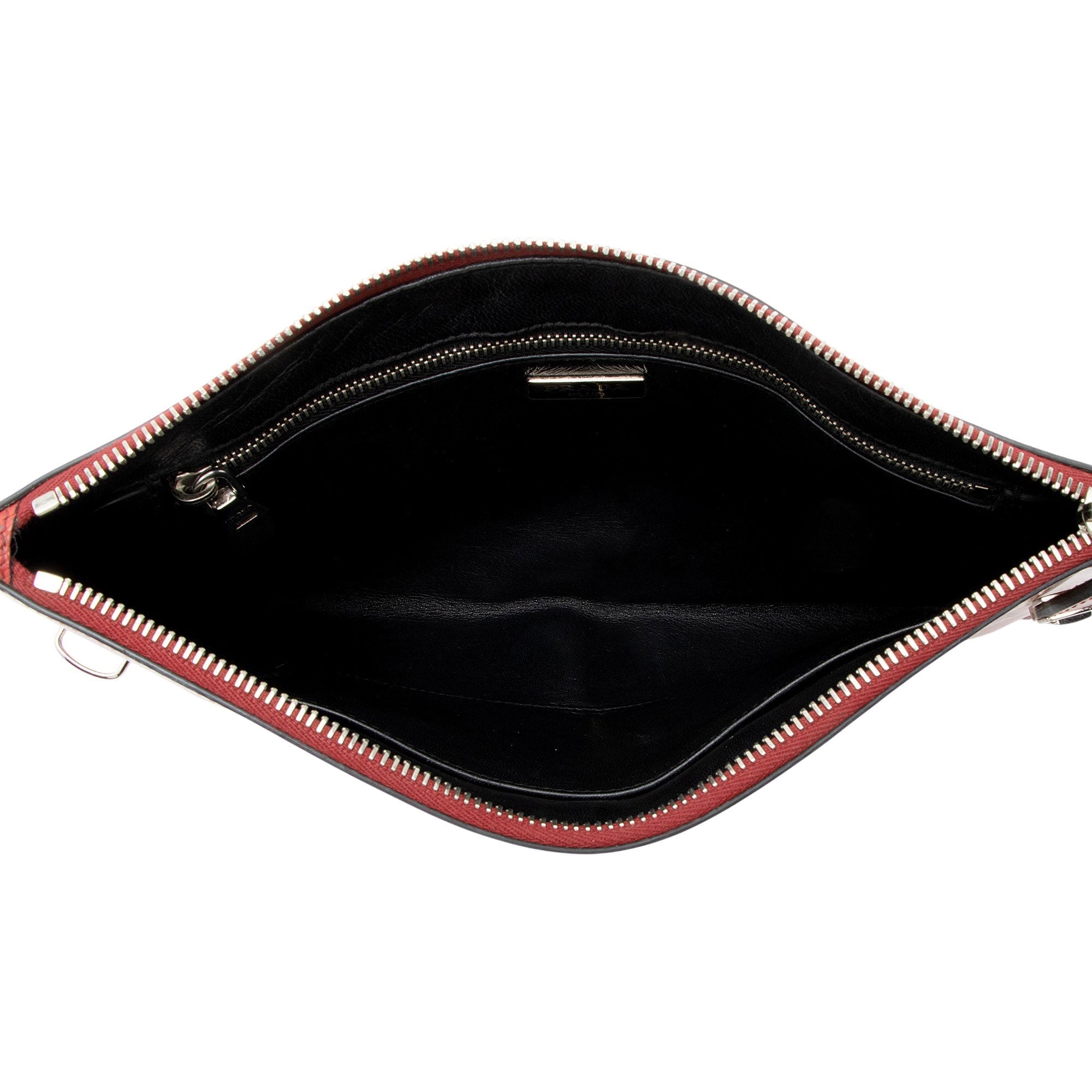 Prada Saffiano Rosso dis Butterfly Clutch
